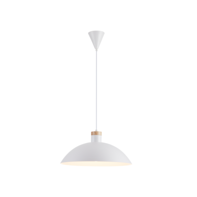 Lampa wisząca GINA E27 biały, drewno