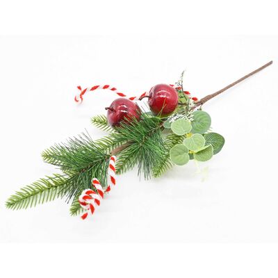 Gałązka ozdobna z jabłkami 51 cm zielono-czerwony
