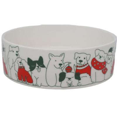 Miska porcelanowa dla psa świąteczna wzór II 15 x 15 x 5 cm