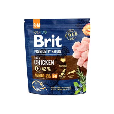 Karma sucha dla psa PREMIUM BY NATURE Senior S+M 1 kg Brit
