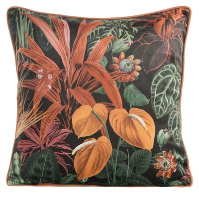 Poduszka dekoracyjna VELVET/104 45 x 45 cm czarno-pomarańczowy
