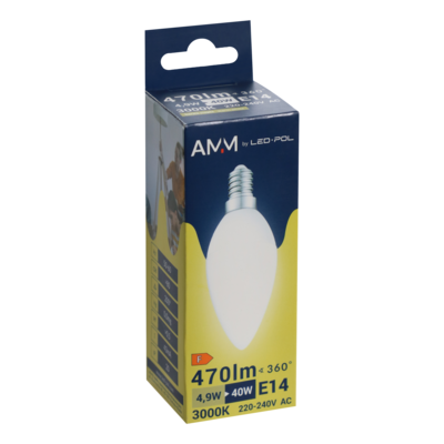 Żarówka LED AMM-E14-C37-4,9W-WW barwa ciepła