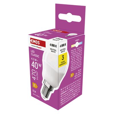 Żarówka LED Classic Mini Globe E14 4,2 W (40 W) 470 lm neutralna biel