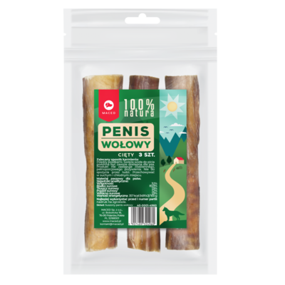 Penis wołowy cięty suszony 3 sztuki 100% natura Maced