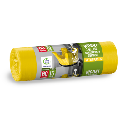 Worki do segregacji 60 l plastik 16 sztuk