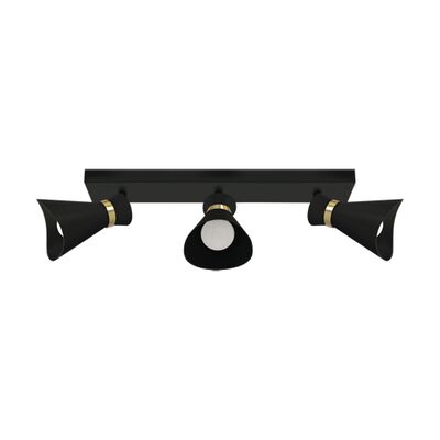 Oprawa ścienno-sufitowa LORETA SPT E14 3L black/golden strühm
