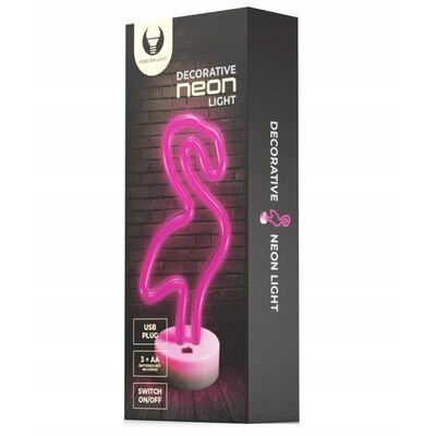 Neon na podstawce LED flaming różowy FSNE01 forever light