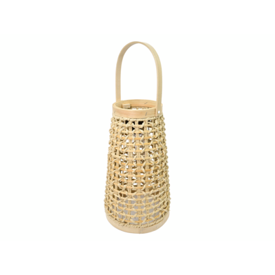Lampion wiklinowy solarny 34 x 20 cm