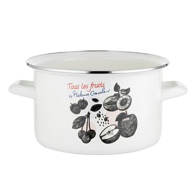 Garnek emaliowany prosty Fruits bez pokrywki 22 cm 4,8 l