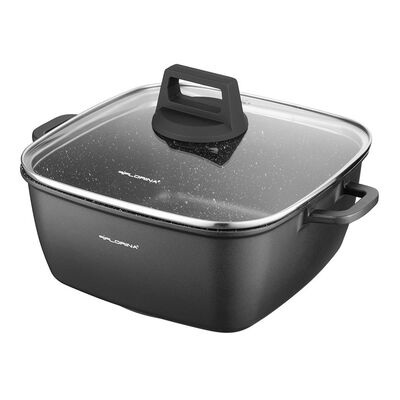 Garnek aluminiowy Chef kwadrat z pokrywką 24 x 24 x 10,5 cm 4,6 l