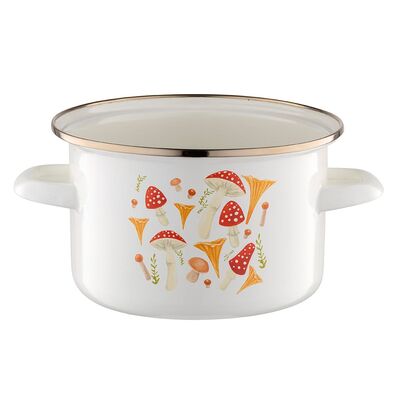 Garnek emaliowany prosty Grzybki bez pokrywki 20 cm 3,75 l
