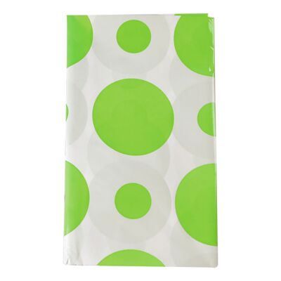 Obrus foliowy w grochy limonkowy 100 x 130 cm