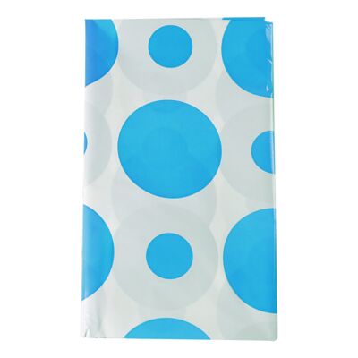 Obrus foliowy w grochy niebieski 100 x 130 cm