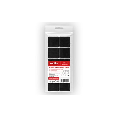 Rzepy samoprzylepne 38 x 38 mm 10 sztuk Mollis