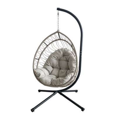 Fotel wiszący Vega 125 x 100 x 190 cm czarno-beżowy