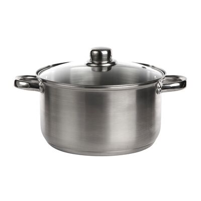 Garnek nierdzewny Fabio 4,7 l 22 cm z pokrywą szklaną srebrny