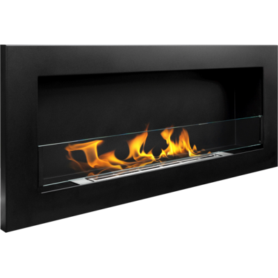 Biokominek 900 x 400 mm Slim czarny mat z szybą