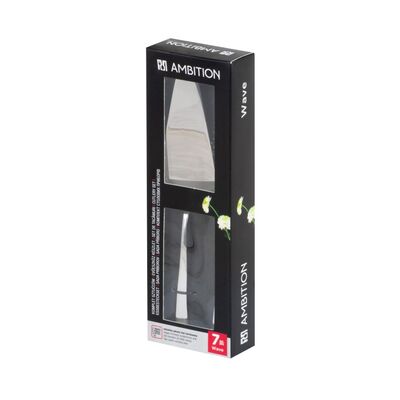 Komplet widelczyków do ciasta 6 sztuk + łopatka 22 cm srebrny