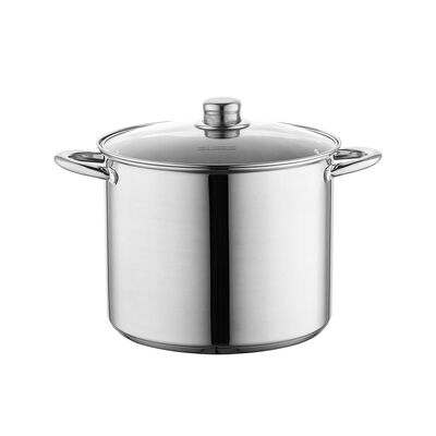 Garnek nierdzewny wysoki Caro z pokrywką 20 cm 4,4 l srebrny