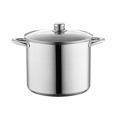 Garnek nierdzewny wysoki Caro z pokrywką 24 cm 8 l srebrny