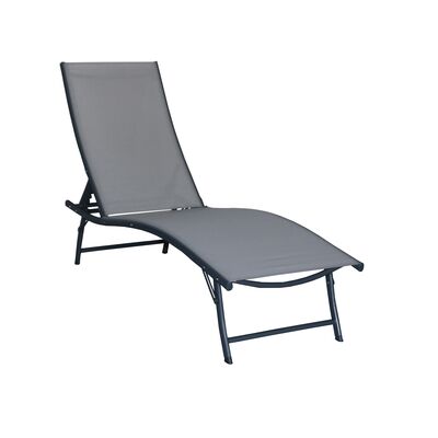 Leżanka 183 x 54,5 x 90 cm szary