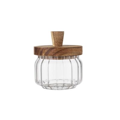 Pojemnik Acacia 250 ml szklany z drewnianą przykrywką