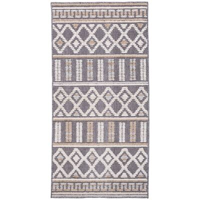 Dywan Nepal 80 x 153 cm geometria antracytowy