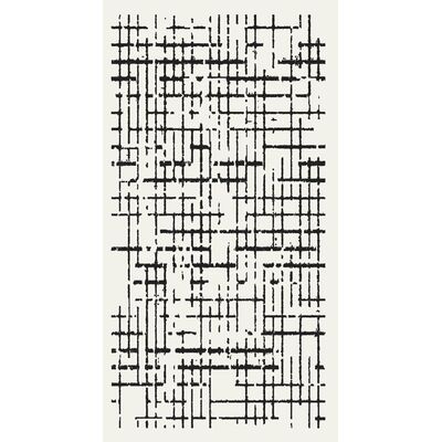 Dywan Casa 80 x 150 cm kratka biało-czarny