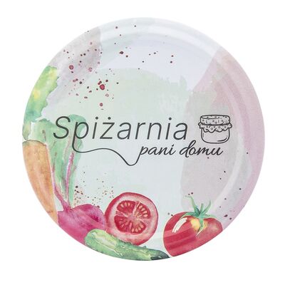 Komplet 10 zakrętek Spizarnia pani domu z warzywami 8,2 cm 6 zaczepów
