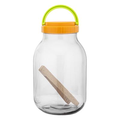 Słoik 3 l z plastikową zakrętką 10 cm + drewniane szczypce mix kolorów