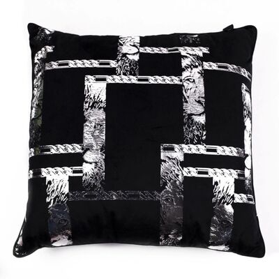 Poszewka King of Chic 45 x 45 cm czarno-srebrny