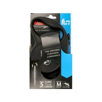 Smycz Fun New linka M 5 m 20 kg czarny flexi