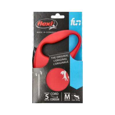 Smycz Fun New linka S 5 m 12 kg czerwony flexi