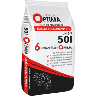 Ziemia do pelargonii i roślin balkonowych 50 l Optima