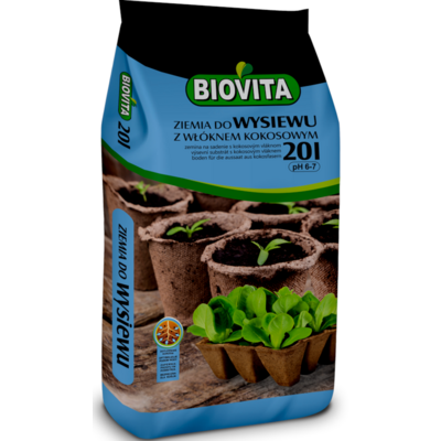 Ziemia do wysiewu z włóknem kokosowym 20 l a`120 Biovita