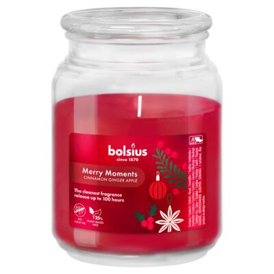 Świeca zapachowa w słoiku z pokrywką 135/100 LE Merry Moments bolsius