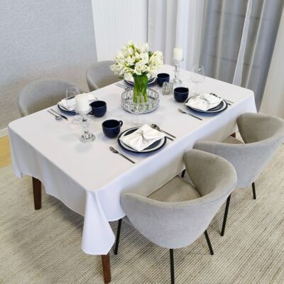 Obrus plamoodporny klasyczny Elegant 140 x 240 cm biały
