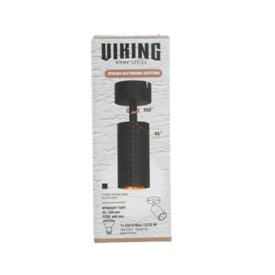 Lampa sufitowa pojedyncza kpe GU10 czarna 35 W VIKING