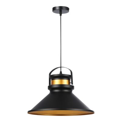 Oprawa wisząca 1 x E27 37 cm czarno-miedziany 12 W 230 V