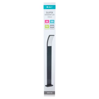 Słupek ogrodowy LED IP54 9 W 1000 lm 4000 K 100 cm czarny