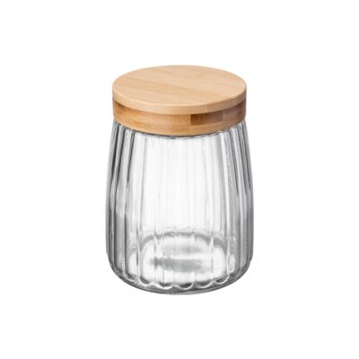 Pojemnik szklany Ribs 1,25 l transparentny
