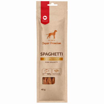 Przysmak dla psa spaghetti z wieprzowiną 40 g Maced
