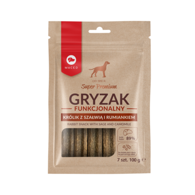 Gryzak funkcjonalny królik z szałwią i rumiankiem 100 g Maced