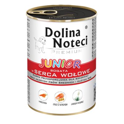 Karma mokra dla psa BOGATA W SERCA WOŁOWE JUNIOR 400 g Dolina Noteci