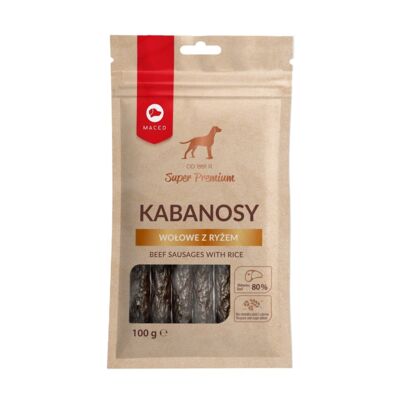 Przysmak dla psa kabanosy wołowe z ryżem 100 g Maced