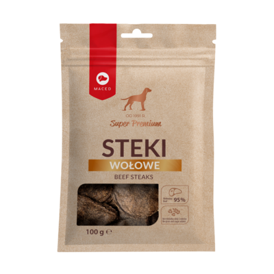 Przysmak dla psa steki wołowe 100 g Maced