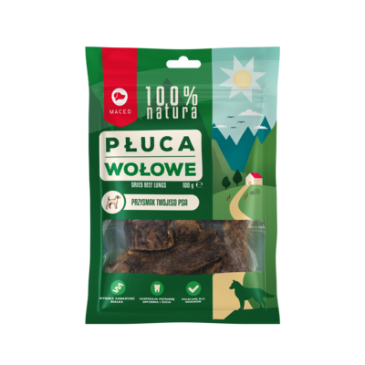 Przysmak dla psa 100% NATURA płuca wołowe 100 g Maced