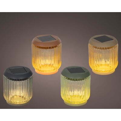 Lampka solarna LED szklana 8 x 8,9 cm mix 4 kolorów