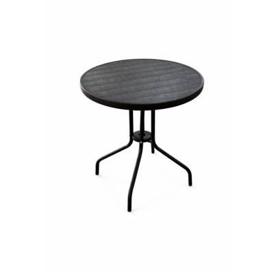 Stolik ogrodowy okrągły 60 cm polywood czarny Bistro