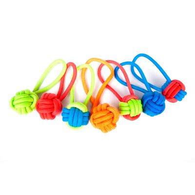 Piłka pleciona ze sznura z rączką Energy 110 g x 6,5 cm x 22 cm Dingo